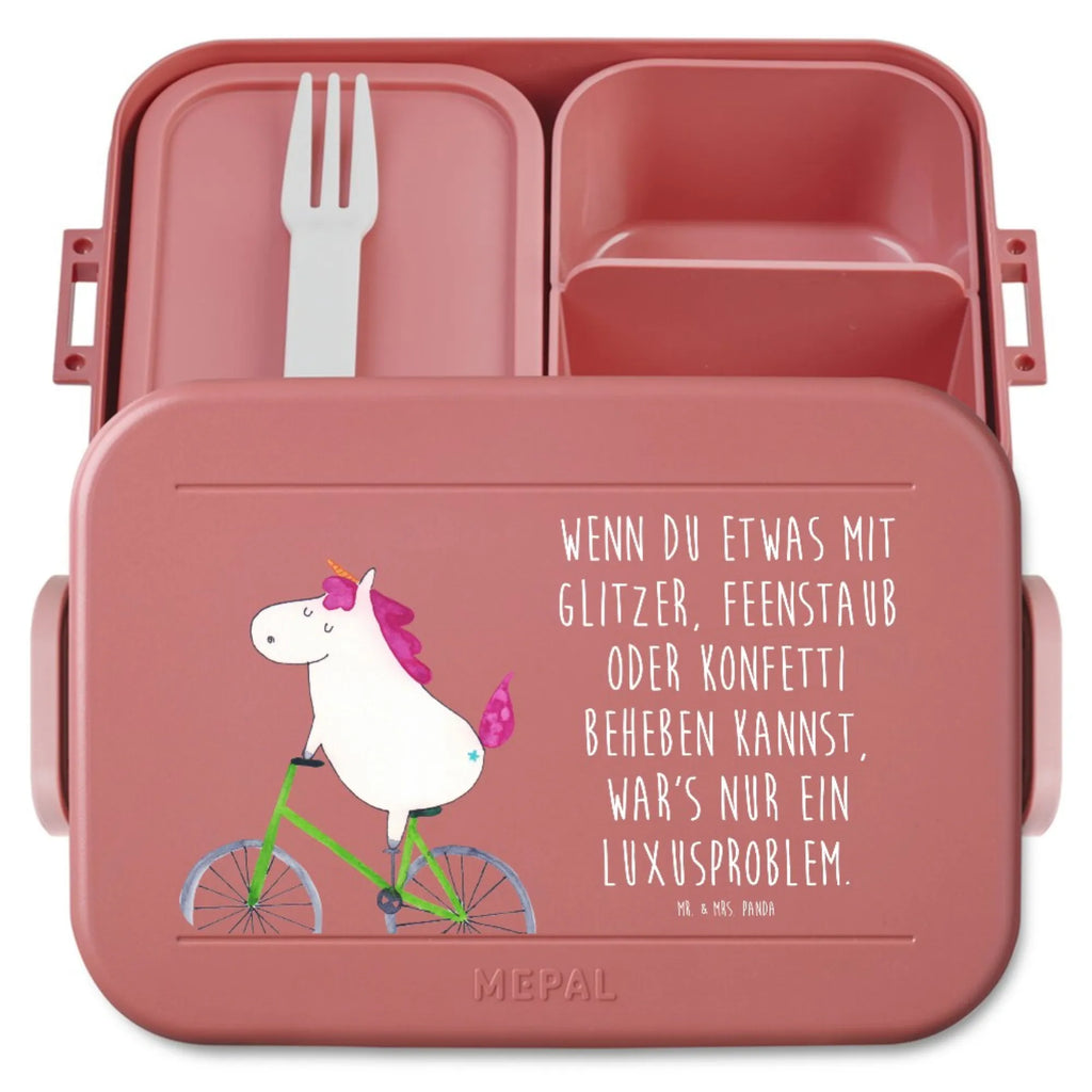 MEPAL Bentobox Einhorn Radfahrer Motiv Lunchbox, Bentobox, Brotdose, Einhorn, Einhörner, Einhorn Deko, Unicorn, Konfetti, Radfahren, Kummer, Luxusproblem, Radfahrer, Rad, Feenstaub, Bike, Liebeskummer