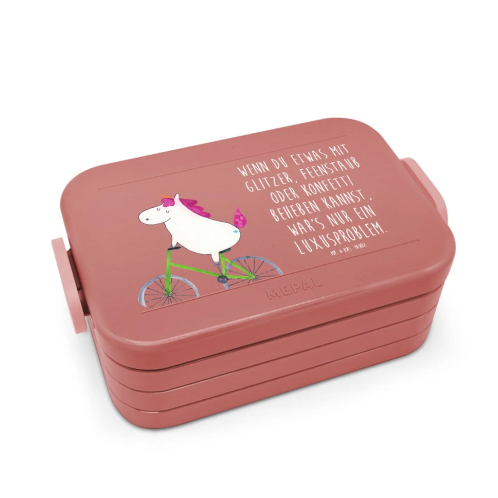 MEPAL Bentobox Einhorn Radfahrer Motiv Lunchbox, Bentobox, Brotdose, Einhorn, Einhörner, Einhorn Deko, Unicorn, Konfetti, Radfahren, Kummer, Luxusproblem, Radfahrer, Rad, Feenstaub, Bike, Liebeskummer