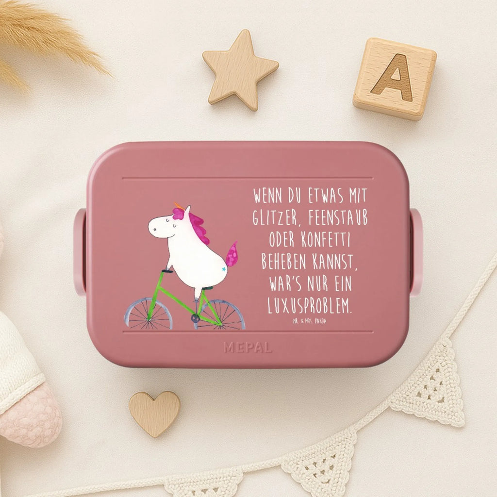 MEPAL Bentobox Einhorn Radfahrer Motiv Lunchbox, Bentobox, Brotdose, Einhorn, Einhörner, Einhorn Deko, Unicorn, Konfetti, Radfahren, Kummer, Luxusproblem, Radfahrer, Rad, Feenstaub, Bike, Liebeskummer