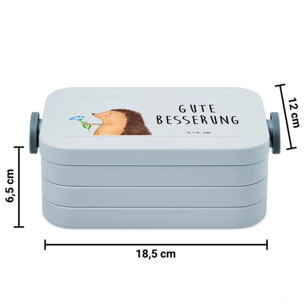 MEPAL Bentobox Igel Blumen Motiv Brotdose, Lunchbox, Bentobox, Tiermotive, Gute Laune, lustige Sprüche, Tiere, Krankenhaus, Gute Besserung, Besuch, Genesungswünsche, Krankheit, krank, Igel