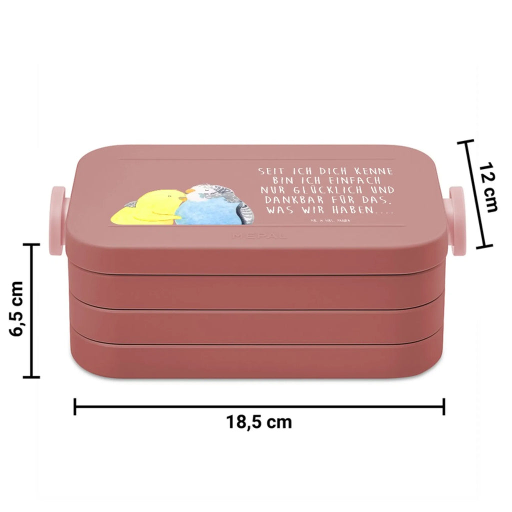 MEPAL Bentobox Wellensittich Liebe Motiv Brotdose, Bentobox, Lunchbox, Liebe, Partner, Freund, Freundin, Ehemann, Ehefrau, Heiraten, Verlobung, Heiratsantrag, Liebesgeschenk, Jahrestag, Hocheitstag, Vertrauen, Kuscheln, Wellensittich, Vögel, Nähe