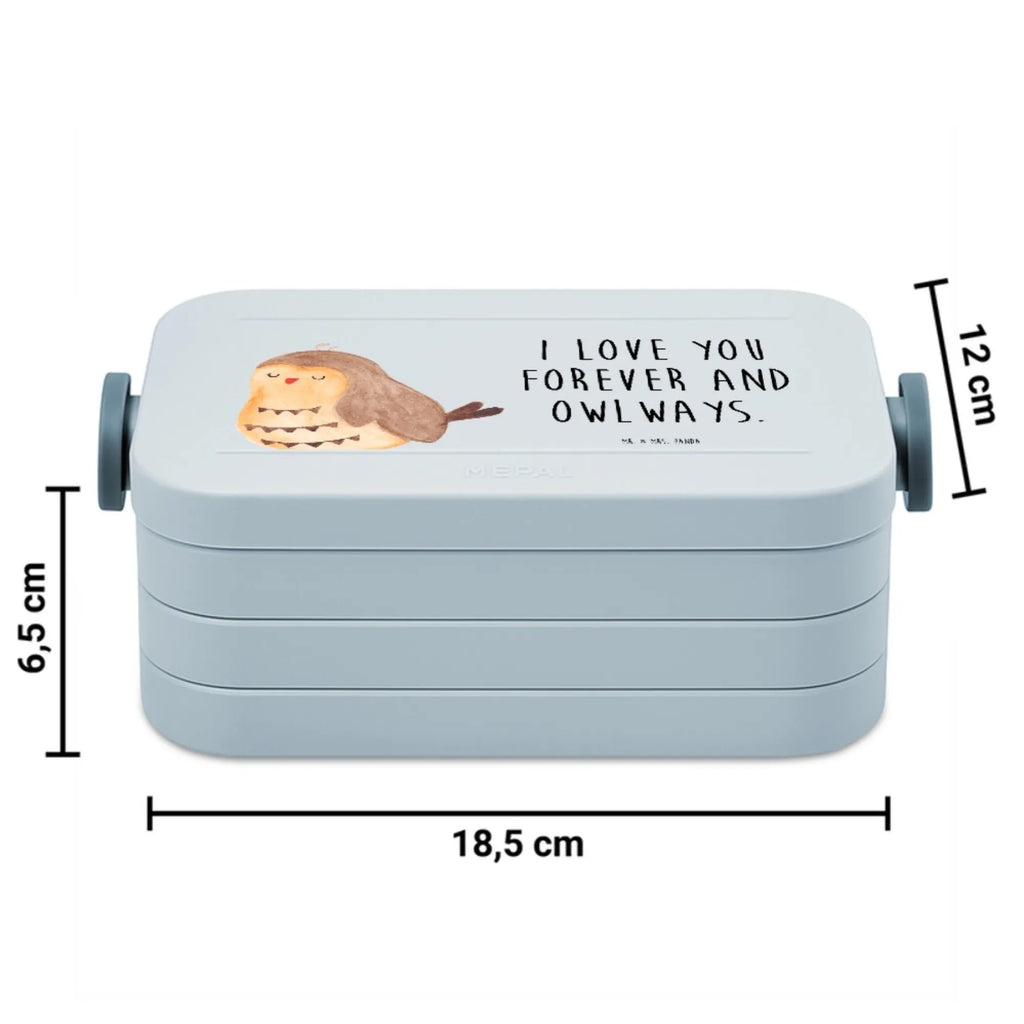 MEPAL Bentobox Eule Zufrieden Motiv Lunchbox, Brotdose, Bentobox, Eule, Romantisch, Owl, Eule deko, Spruch schön, Wortspiel lustig, Geschenk Hochzeitstag, Liebe Spruch, Eule Spruch