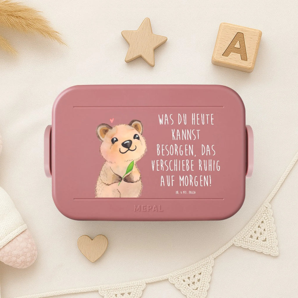 MEPAL Bentobox Quokka Happy Motiv Lunchbox, Brotdose, Bentobox, Tiermotive, Gute Laune, lustige Sprüche, Tiere, Niedliches Tier, Aufschieberitis, Lustiger Spruch, Verschieben, Dinge erledigen, Quokka
