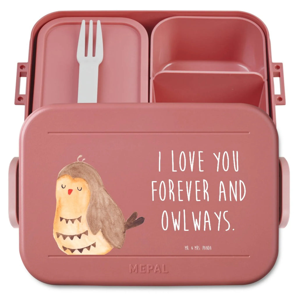 MEPAL Bentobox Eule Zufrieden Motiv Lunchbox, Brotdose, Bentobox, Eule, Romantisch, Owl, Eule deko, Spruch schön, Wortspiel lustig, Geschenk Hochzeitstag, Liebe Spruch, Eule Spruch