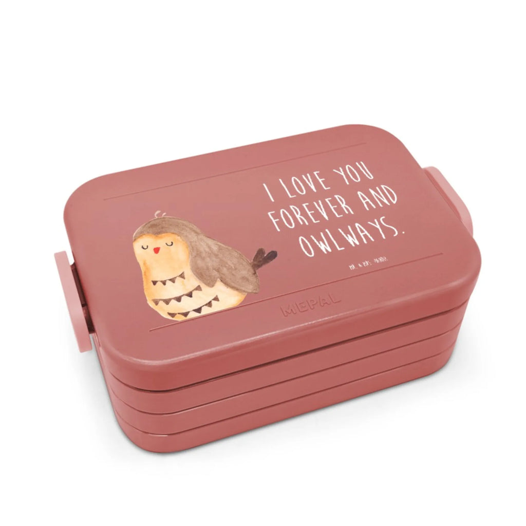 MEPAL Bentobox Eule Zufrieden Motiv Lunchbox, Brotdose, Bentobox, Eule, Romantisch, Owl, Eule deko, Spruch schön, Wortspiel lustig, Geschenk Hochzeitstag, Liebe Spruch, Eule Spruch