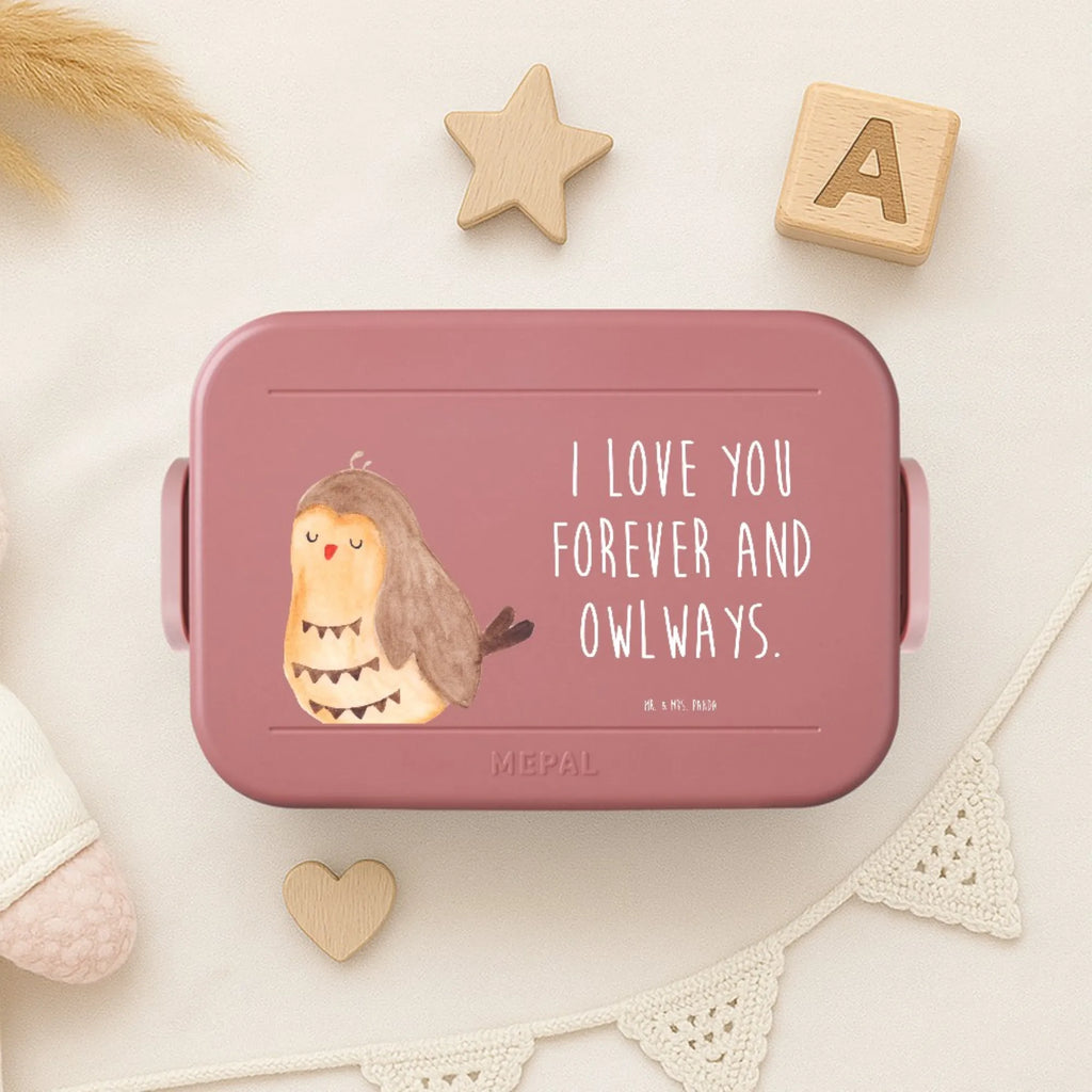 MEPAL Bentobox Eule Zufrieden Motiv Lunchbox, Brotdose, Bentobox, Eule, Romantisch, Owl, Eule deko, Spruch schön, Wortspiel lustig, Geschenk Hochzeitstag, Liebe Spruch, Eule Spruch