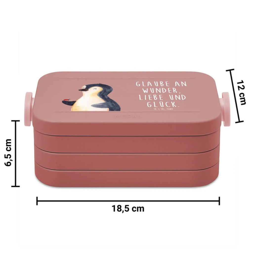 MEPAL Bentobox Pinguin Marienkäfer Motiv Brotdose, Bentobox, Lunchbox, Pinguin, Glück, Wunder, Freude, Lebensfreude, Pinguine, Marienkäfer, Liebe
