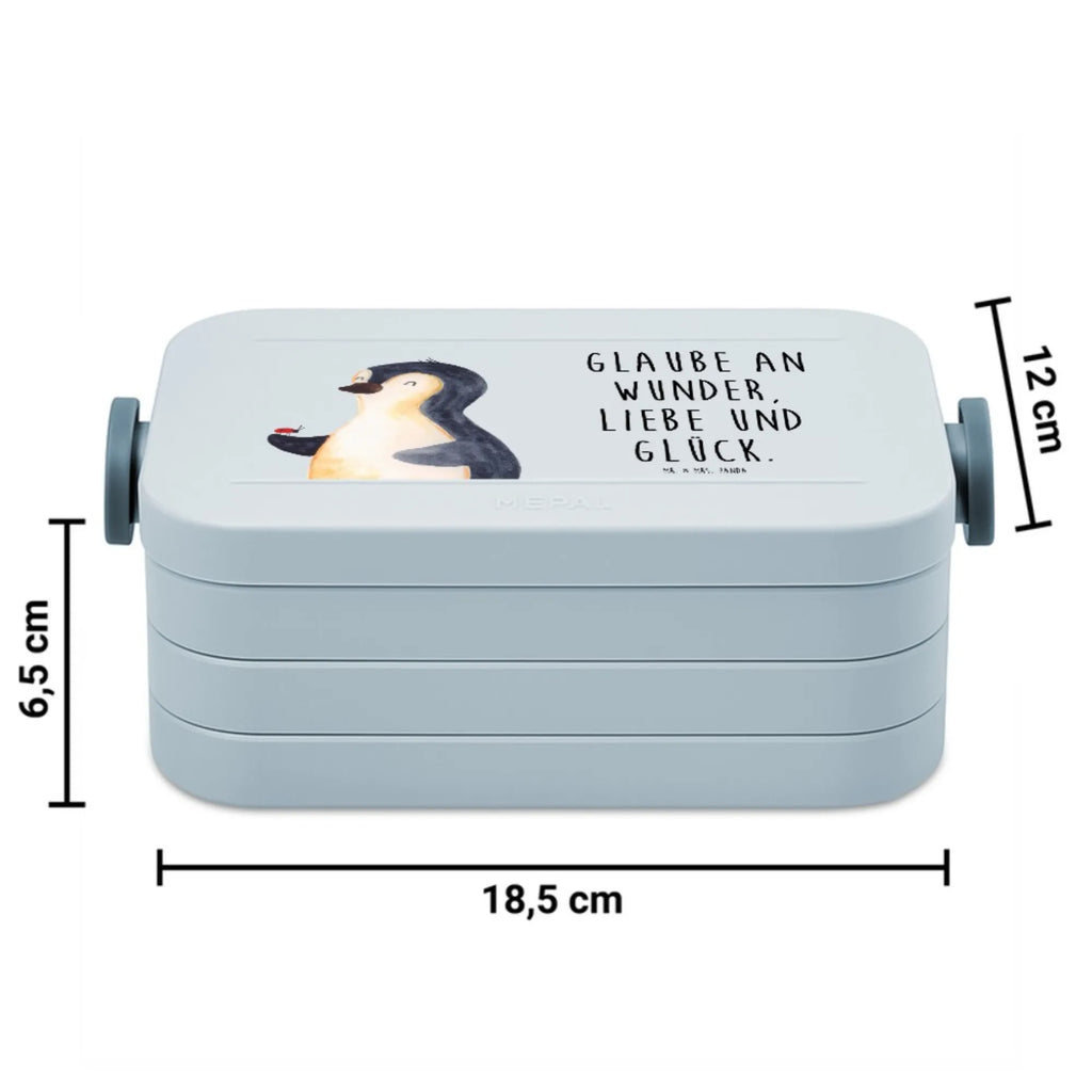 MEPAL Bentobox Pinguin Marienkäfer Motiv Brotdose, Bentobox, Lunchbox, Pinguin, Glück, Wunder, Freude, Lebensfreude, Pinguine, Marienkäfer, Liebe