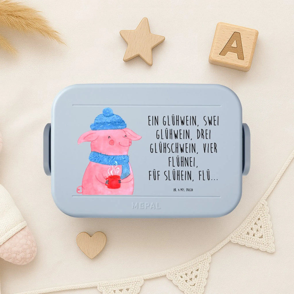 MEPAL Bentobox Schweinchen Glühwein Motiv Brotdose, Lunchbox, Bentobox, Winter, Weihnachten, Weihnachtsdeko, Nikolaus, Advent, Heiligabend, Wintermotiv, Betrunken, Spruch, Weihnachtsmarkt, Glühwein