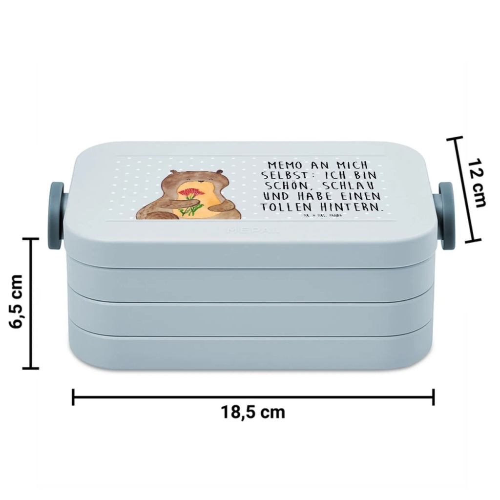 MEPAL Bentobox Otter Blumenstrauß Motiv Lunchbox, Bentobox, Brotdose, Otter, Fischotter, Seeotter, Otter Seeotter See Otter