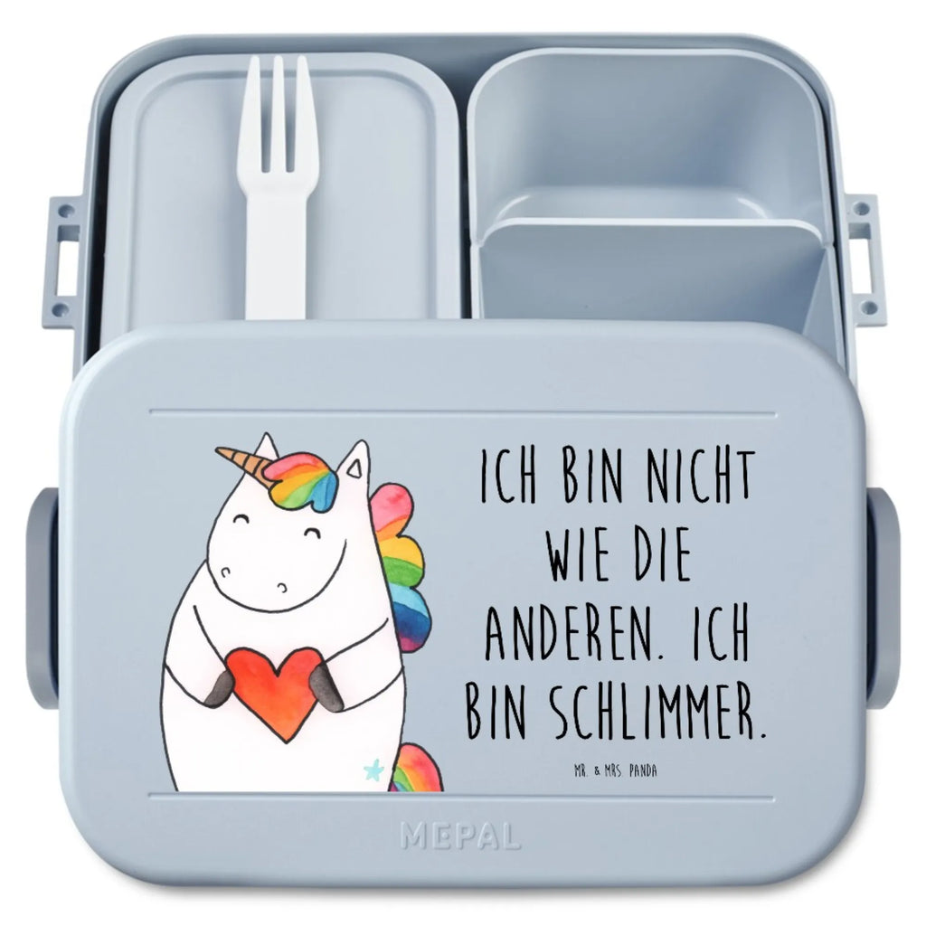 MEPAL Bentobox Einhorn Herz Motiv Brotdose, Lunchbox, Bentobox, Einhorn, Einhörner, Einhorn Deko, Unicorn, lustig, bunt, Herz, schlimm, Freundin, anders, witzig, böse