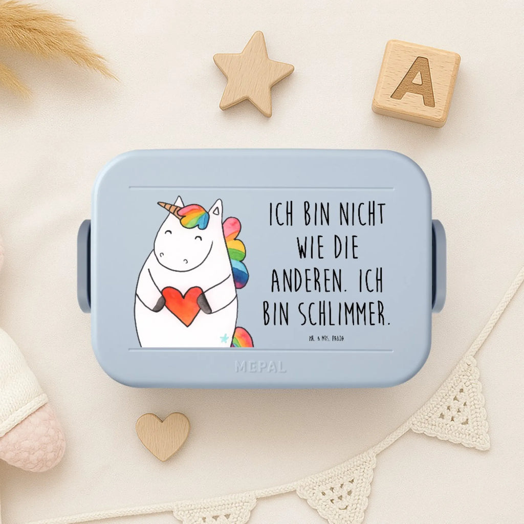MEPAL Bentobox Einhorn Herz Motiv Brotdose, Lunchbox, Bentobox, Einhorn, Einhörner, Einhorn Deko, Unicorn, lustig, bunt, Herz, schlimm, Freundin, anders, witzig, böse