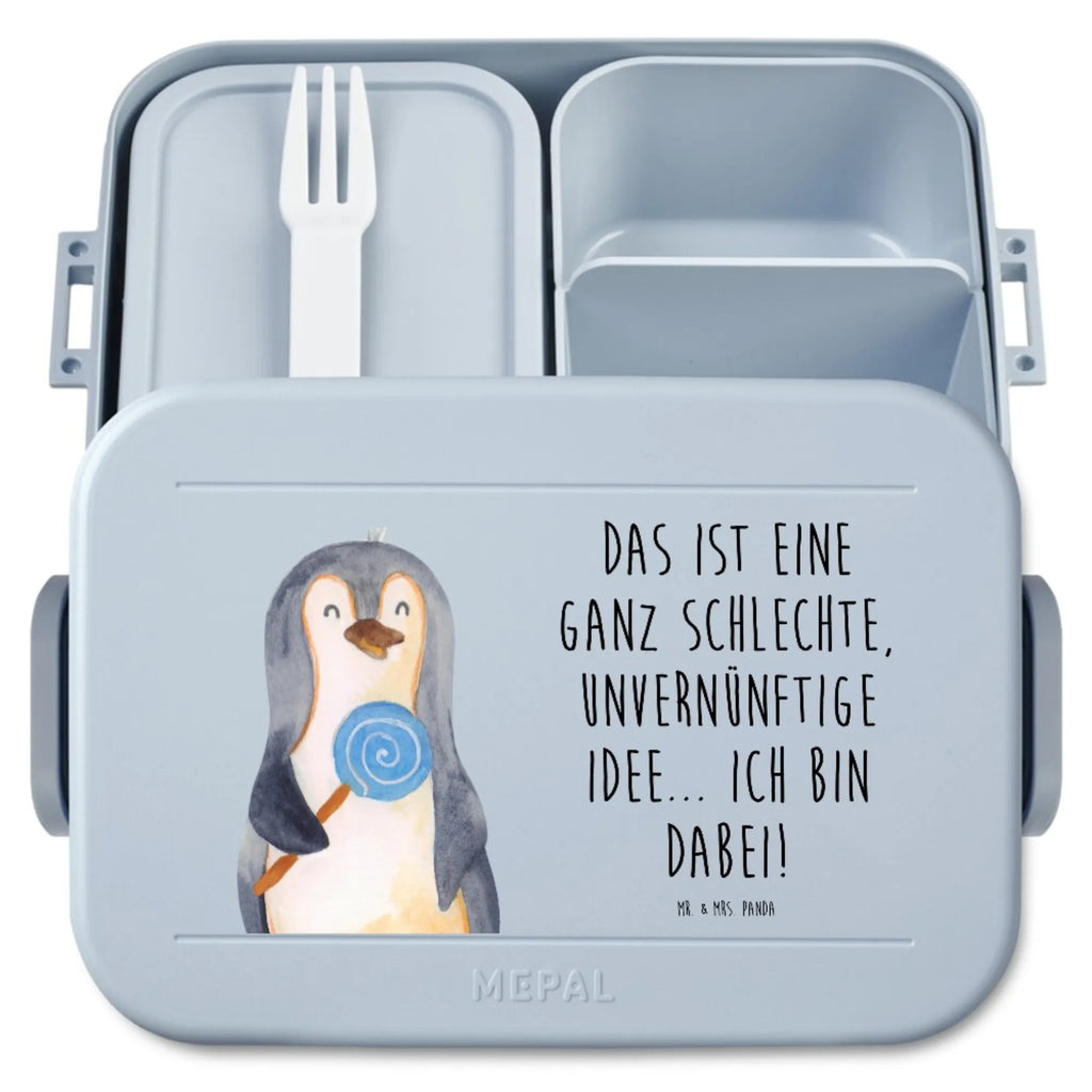 MEPAL Bentobox Pinguin Lolli Motiv Brotdose, Bentobox, Lunchbox, Pinguin, Rabauke, Blödsinn, Spruch, Süßigkeiten, Ganove, Pinguine, Gauner, Lolli, Rebell