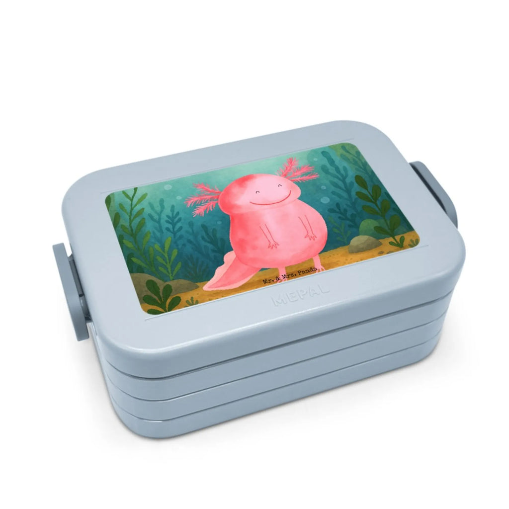 MEPAL Bentobox Axolotl Glücklich Design Lunchbox, Brotdose, Bentobox, Axolotl, Molch, Lurch, Motivation, Lurche, Schwanzlurch, gute Laune, Axolot