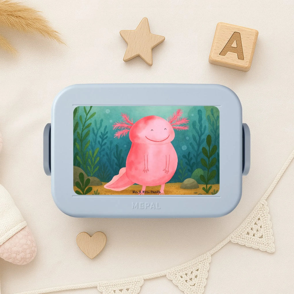 MEPAL Bentobox Axolotl Glücklich Design Lunchbox, Brotdose, Bentobox, Axolotl, Molch, Lurch, Motivation, Lurche, Schwanzlurch, gute Laune, Axolot