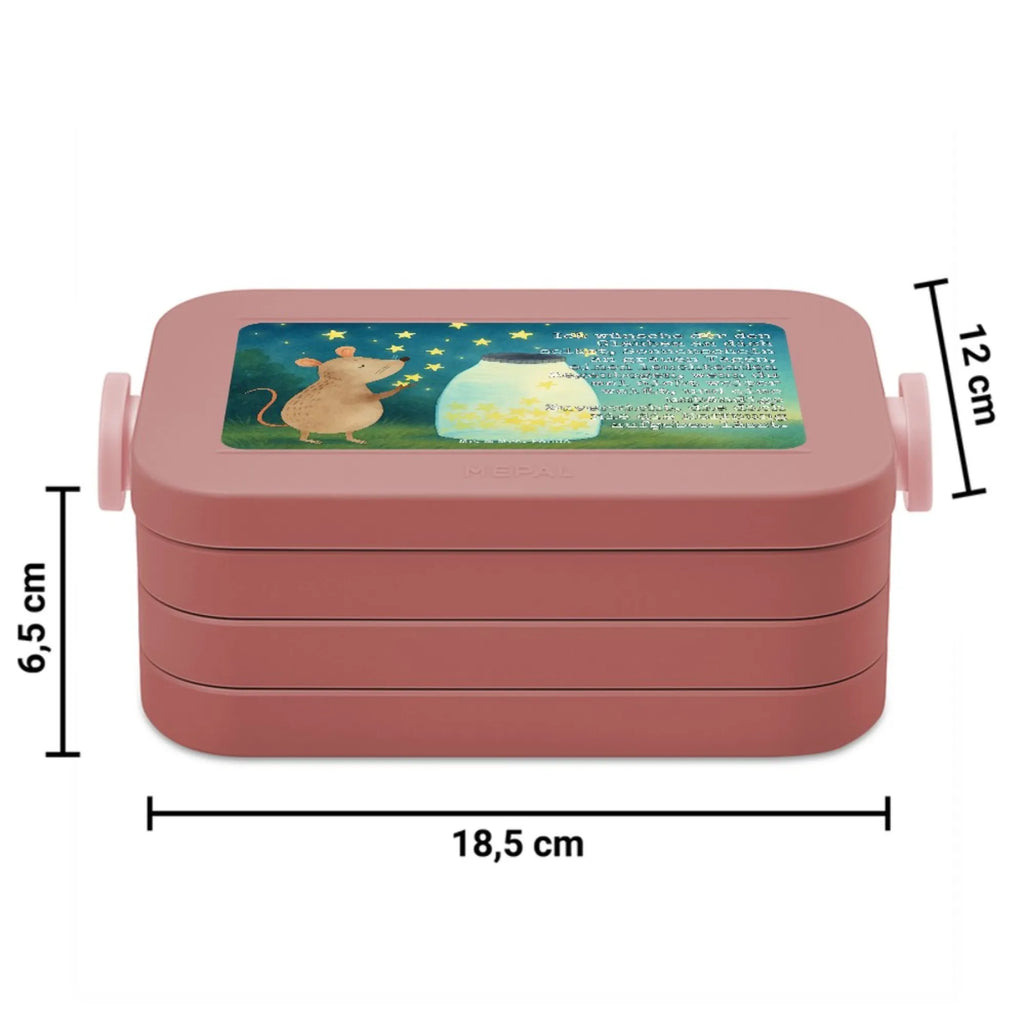 MEPAL Bentobox Maus Sterne Design Bentobox, Lunchbox, Brotdose, Tiermotive, Gute Laune, lustige Sprüche, Tiere, Wunsch, Schwangerschaft, Maus, Taufgeschenk, Träume, Sterne, Geburt, Kind, Hoffnung, Geburtstag, Taufe, erstes Kind, Kindergeburtstag
