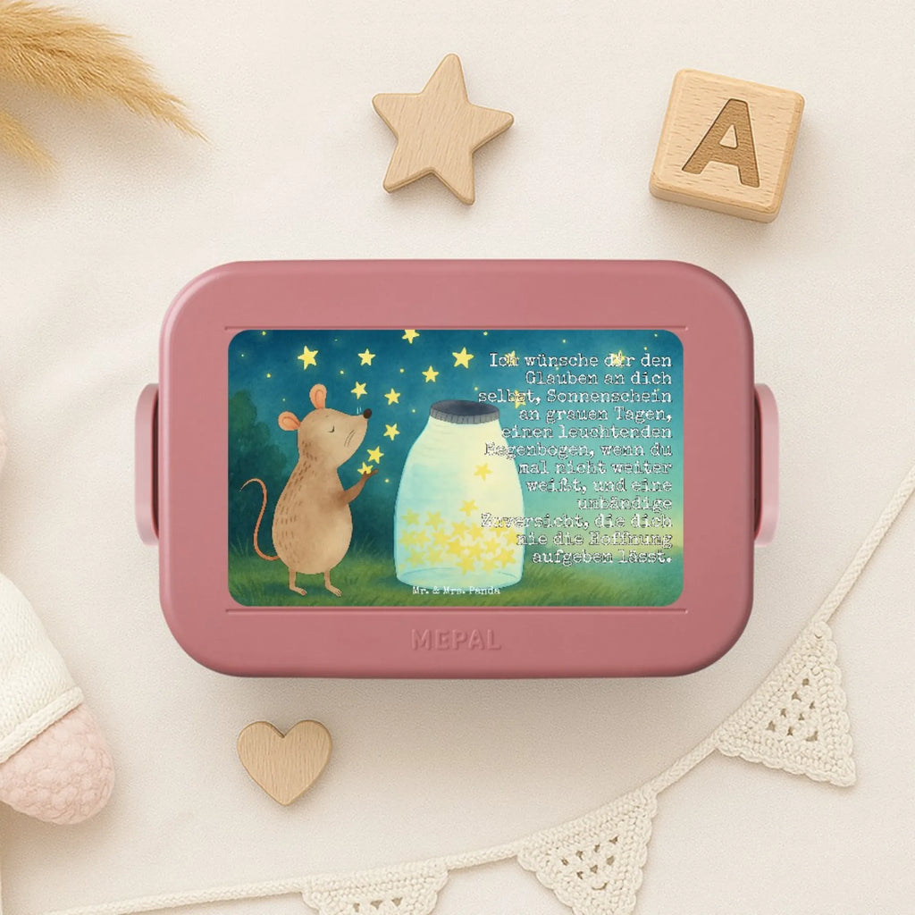 MEPAL Bentobox Maus Sterne Design Bentobox, Lunchbox, Brotdose, Tiermotive, Gute Laune, lustige Sprüche, Tiere, Wunsch, Schwangerschaft, Maus, Taufgeschenk, Träume, Sterne, Geburt, Kind, Hoffnung, Geburtstag, Taufe, erstes Kind, Kindergeburtstag