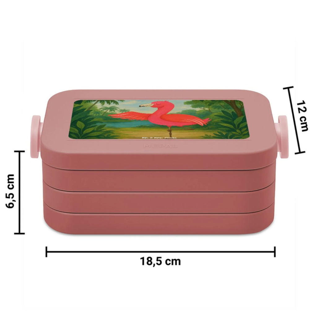 MEPAL Bentobox Flamingo Yoga Design Lunchbox, Bentobox, Brotdose, Flamingo, Achtsamkeit, Yoga-Übung, Vogel, Namaste, Tiefenentspannung, Entspannung, Aufregen, Yoga, Ärger