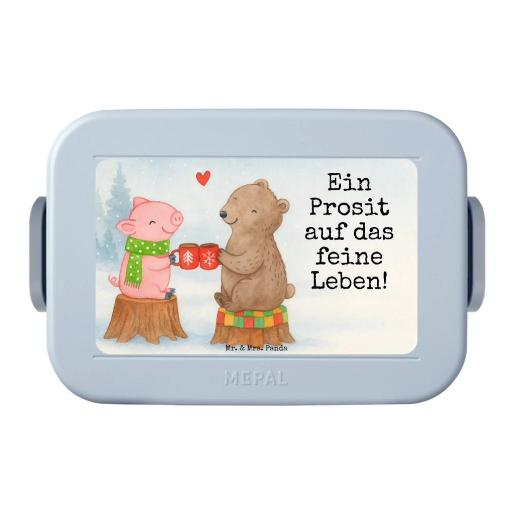 MEPAL Bentobox Glühschwein Sause Design Bentobox, Lunchbox, Brotdose, Winter, Weihnachten, Weihnachtsdeko, Nikolaus, Advent, Heiligabend, Wintermotiv, Weihnachtszeit, Prost, Alles Gute, Bär, Schwein