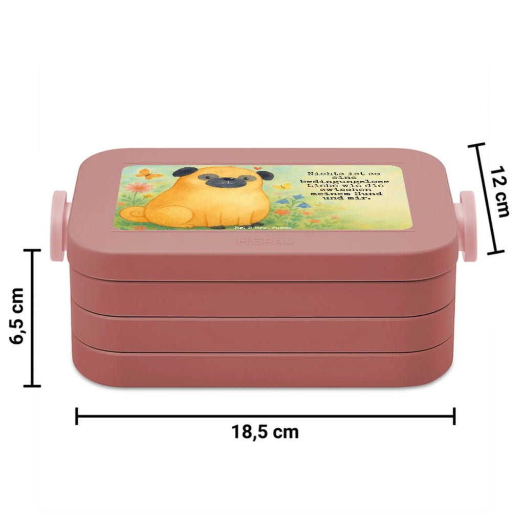 MEPAL Bentobox Mops Design Bentobox, Lunchbox, Brotdose, Hund, Hundemotiv, Haustier, Hunderasse, Tierliebhaber, Hundebesitzer, Sprüche, Mops, Liebe, Hundeliebe