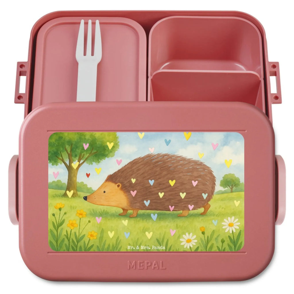 MEPAL Bentobox Igel Herzen Design Brotdose, Lunchbox, Bentobox, Tiermotive, Gute Laune, lustige Sprüche, Tiere, Leben, Herz, Kuss, Herzen, Vertrauen, Igel, Liebe