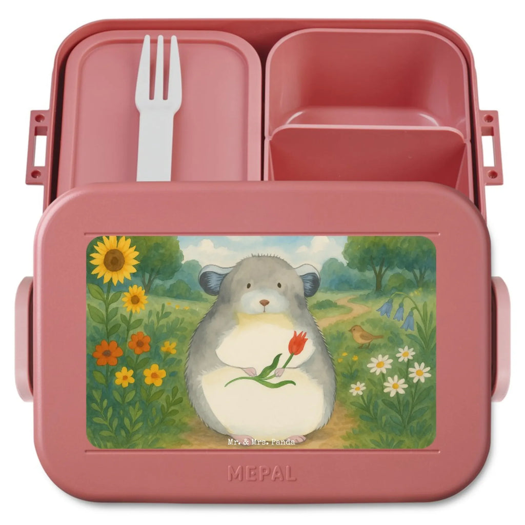 MEPAL Bentobox Chinchilla Blume Design Bentobox, Lunchbox, Brotdose, Tiermotive, Gute Laune, lustige Sprüche, Tiere, Liebeskummer, Chinchillas, Depressionen, Glücklichsein, Kummer, Büroalltag, Chaos, Chinchilla, traurig sein, Büro