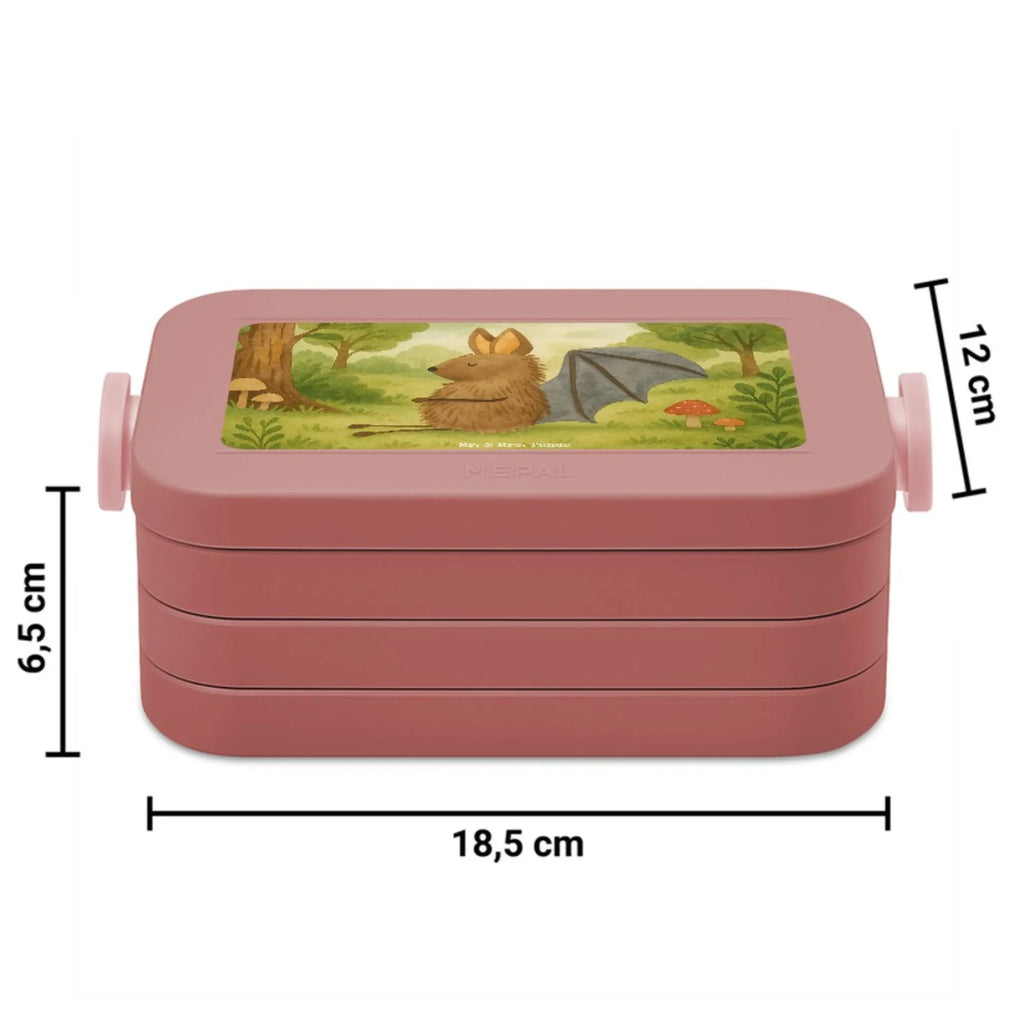 MEPAL Bentobox Fledermaus Sitzen Design Bentobox, Brotdose, Lunchbox, Tiermotive, Gute Laune, lustige Sprüche, Tiere, Motivation, Fledermaus, entspannen, Fledermäuse