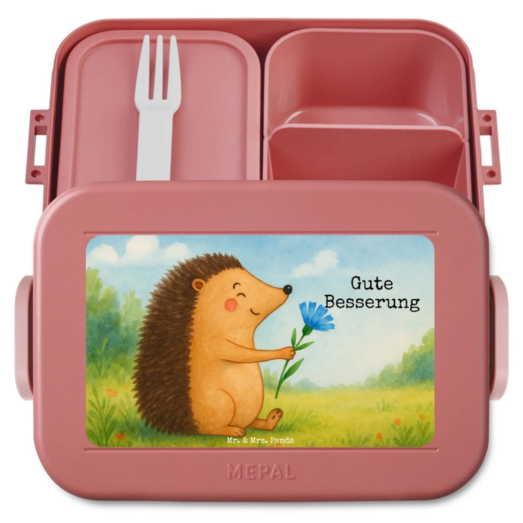 MEPAL Bentobox Igel Blumen Design Brotdose, Lunchbox, Bentobox, Tiermotive, Gute Laune, lustige Sprüche, Tiere, Gute Besserung, Genesungswünsche, Besuch, Krankheit, krank, Krankenhaus, Igel