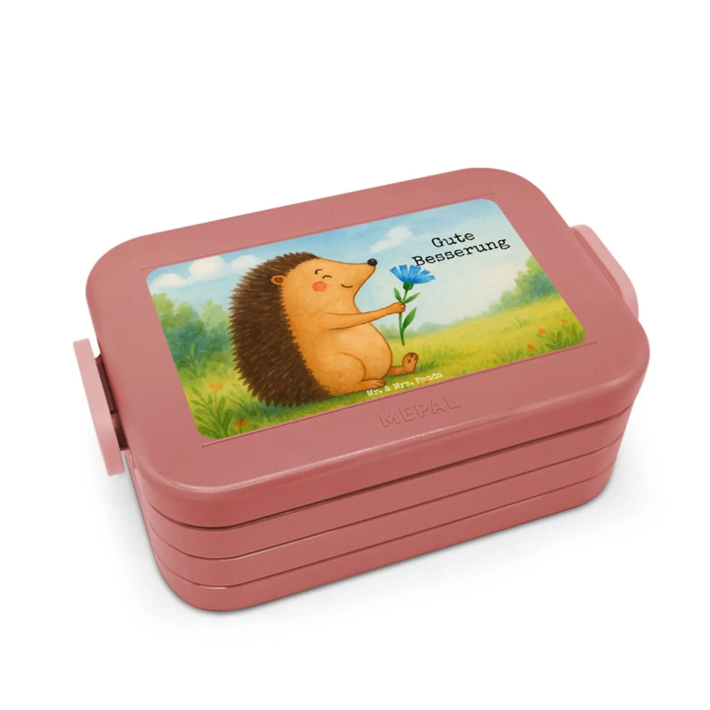 MEPAL Bentobox Igel Blumen Design Brotdose, Lunchbox, Bentobox, Tiermotive, Gute Laune, lustige Sprüche, Tiere, Gute Besserung, Genesungswünsche, Besuch, Krankheit, krank, Krankenhaus, Igel