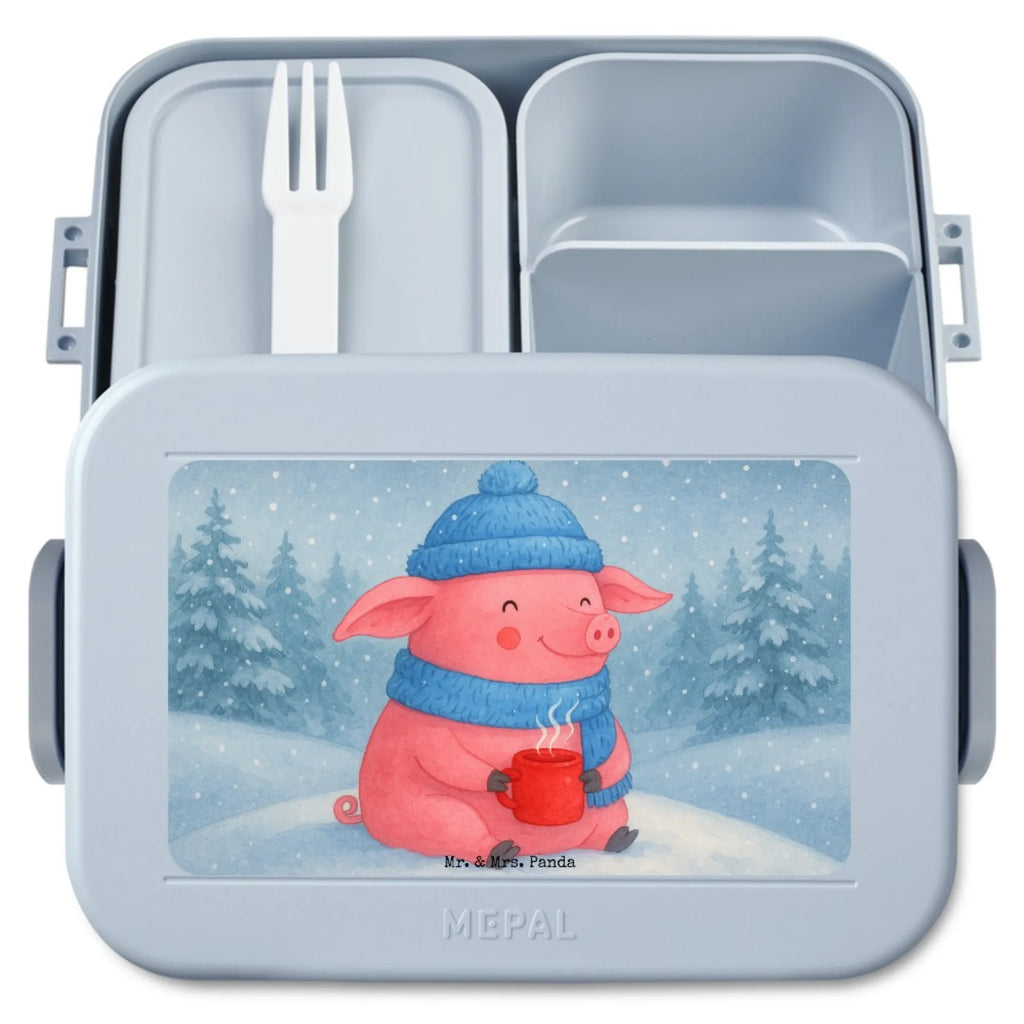 MEPAL Bentobox Schwein Glühwein Design Bentobox, Brotdose, Lunchbox, Winter, Weihnachten, Weihnachtsdeko, Nikolaus, Advent, Heiligabend, Wintermotiv, Weihnachtsmarkt, Glühschwein, Punsch, Glühwein
