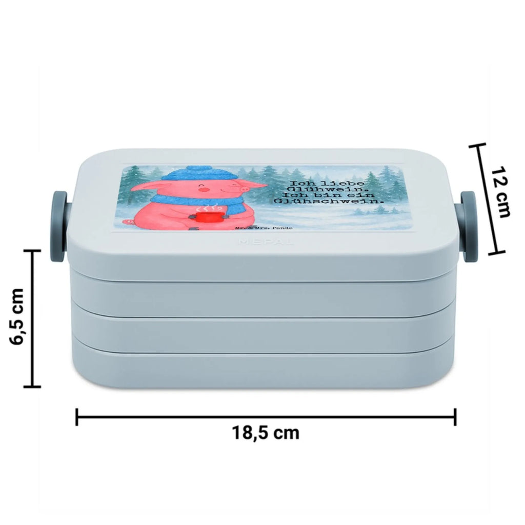 MEPAL Bentobox Schwein Glühwein Design Bentobox, Brotdose, Lunchbox, Winter, Weihnachten, Weihnachtsdeko, Nikolaus, Advent, Heiligabend, Wintermotiv, Weihnachtsmarkt, Glühschwein, Punsch, Glühwein