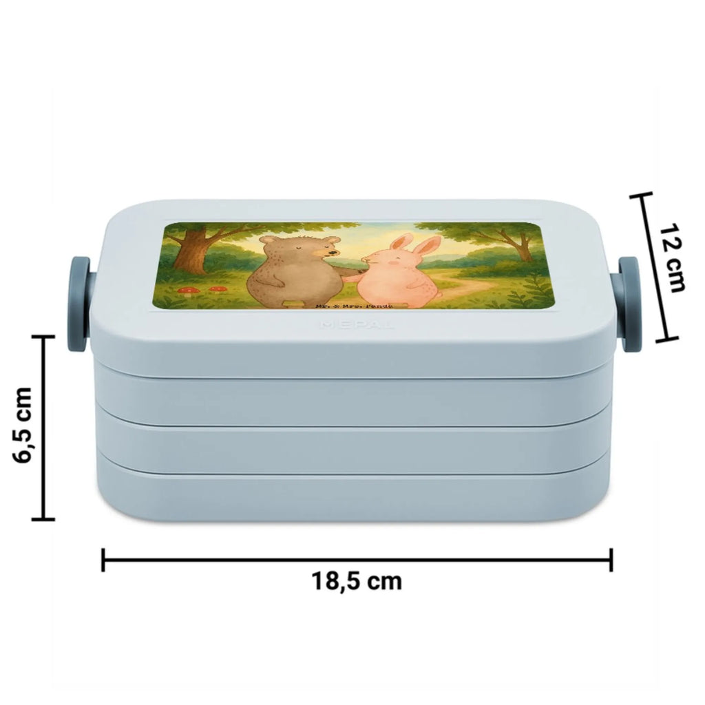 MEPAL Bentobox Bär und Hase Umarmen Design Brotdose, Lunchbox, Bentobox, Liebe, Partner, Freund, Freundin, Ehemann, Ehefrau, Heiraten, Verlobung, Heiratsantrag, Liebesgeschenk, Jahrestag, Hocheitstag, Freunde, Bärchen, Bär, best friends, Hase, bester Freund