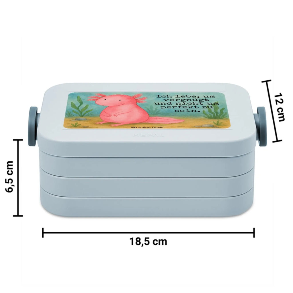 MEPAL Bentobox Axolotl Niedlich Design Bentobox, Lunchbox, Brotdose, Axolotl, Molch, fröhlich, vergnügt, zufrieden, Weisheit, Lebensweisheit, Liebe, Axolot, Lebensstil, Freundin