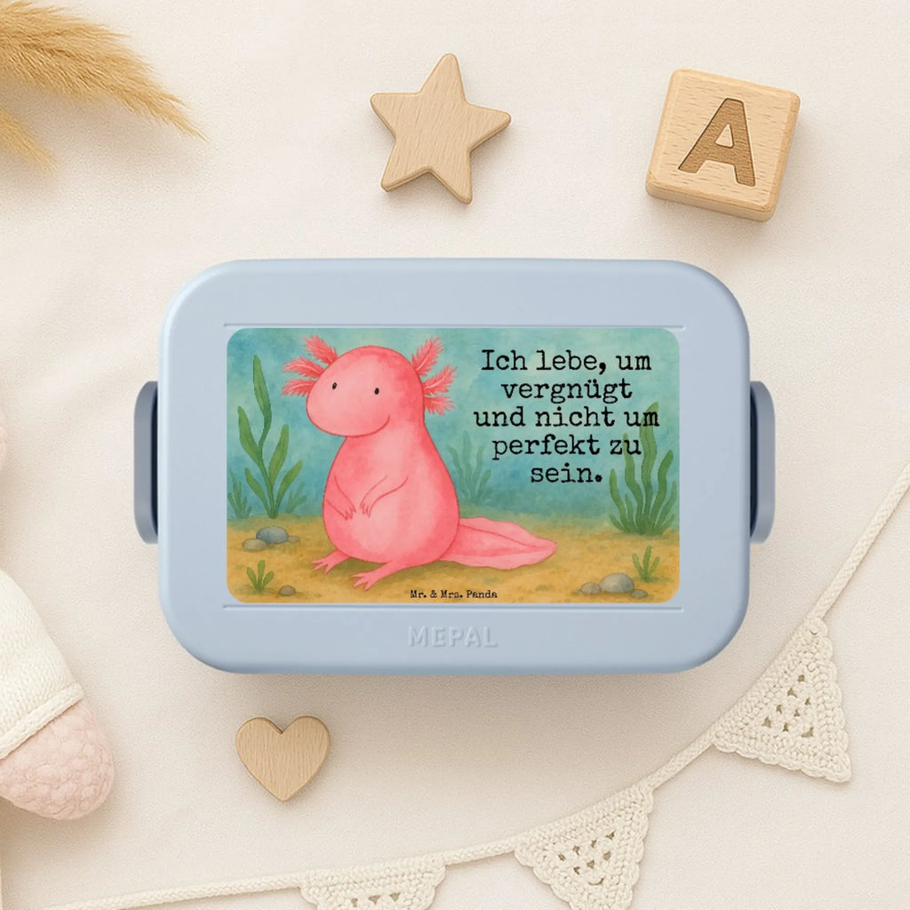MEPAL Bentobox Axolotl Niedlich Design Bentobox, Lunchbox, Brotdose, Axolotl, Molch, fröhlich, vergnügt, zufrieden, Weisheit, Lebensweisheit, Liebe, Axolot, Lebensstil, Freundin