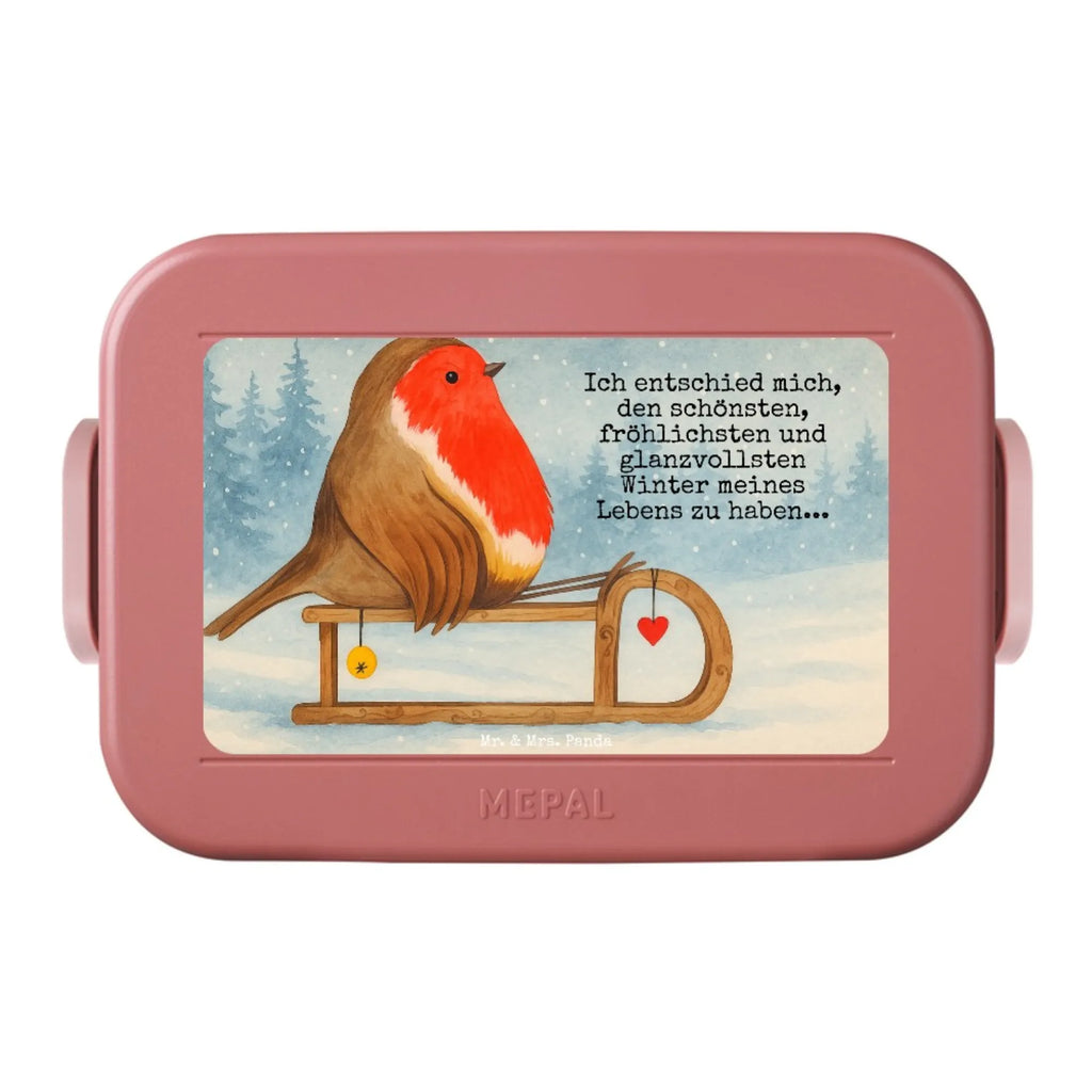 MEPAL Bentobox Rotkehlchen Schlitten Design Lunchbox, Bentobox, Brotdose, Winter, Weihnachten, Weihnachtsdeko, Nikolaus, Advent, Heiligabend, Wintermotiv, Schlitten, Vogel