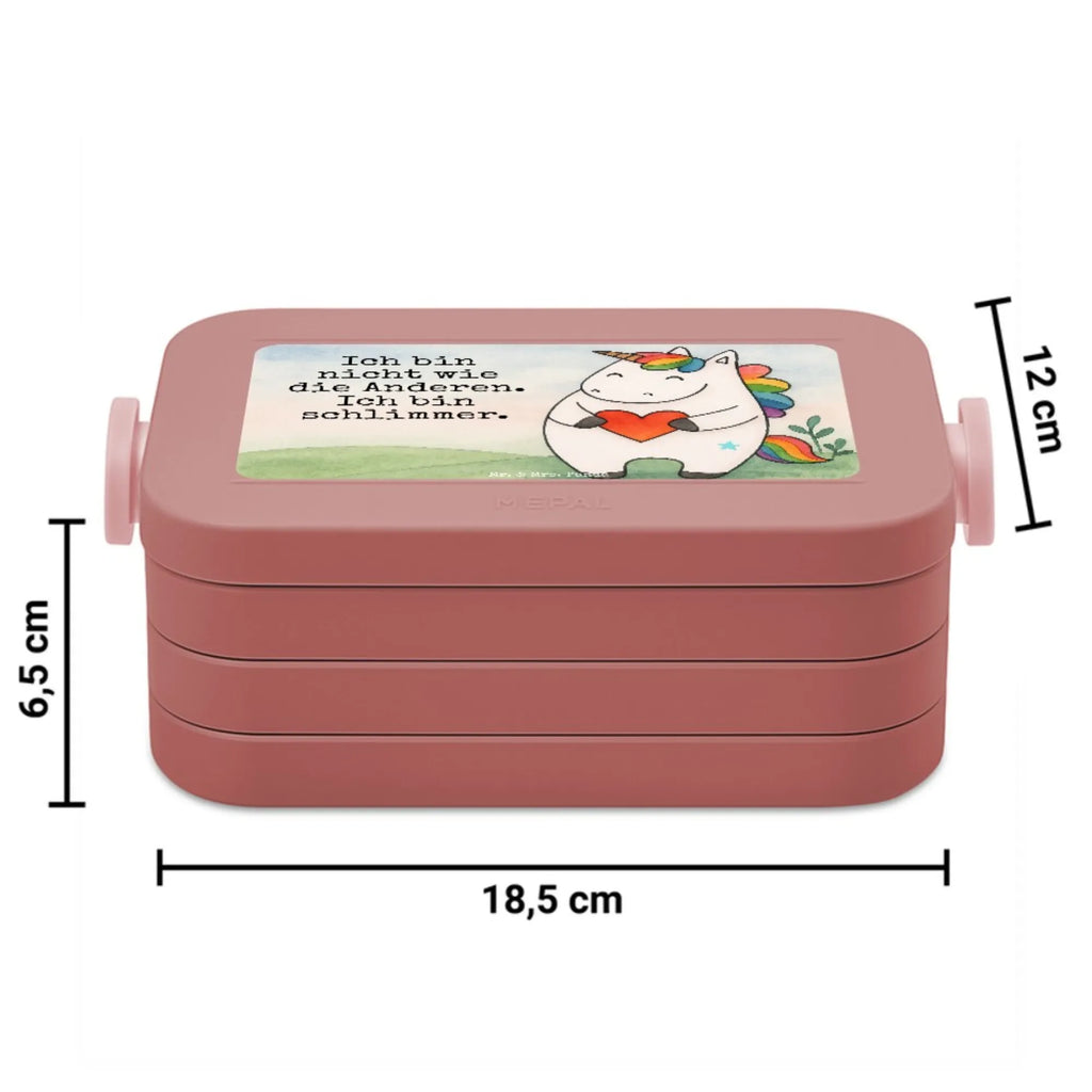 MEPAL Bentobox Einhorn Herz Design Lunchbox, Bentobox, Brotdose, Einhorn, Einhörner, Einhorn Deko, Unicorn, witzig, schlimm, böse, lustig, bunt, Freundin, Herz, anders