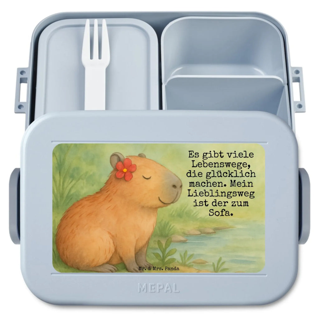 MEPAL Bentobox Capybara Blume Design Brotdose, Lunchbox, Bentobox, Tiermotive, Gute Laune, lustige Sprüche, Tiere, Capybara