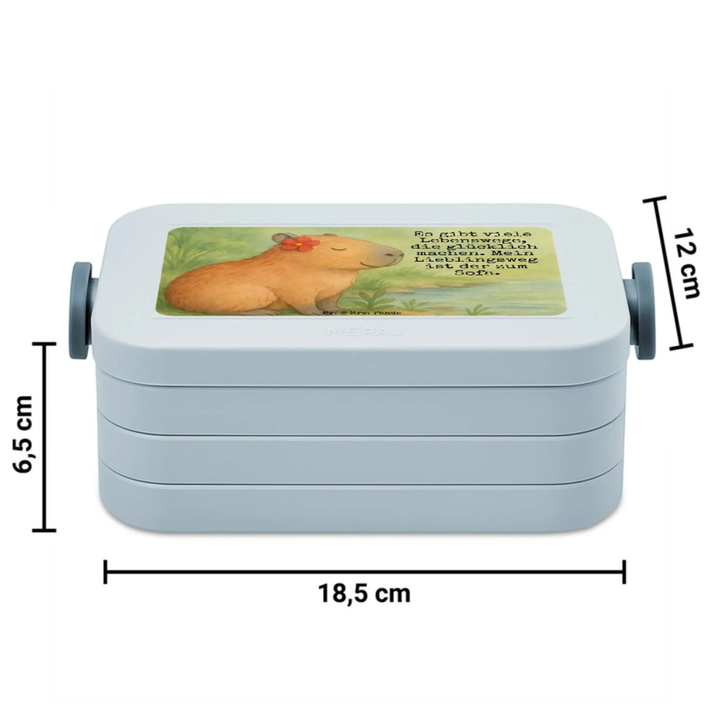 MEPAL Bentobox Capybara Blume Design Brotdose, Lunchbox, Bentobox, Tiermotive, Gute Laune, lustige Sprüche, Tiere, Capybara