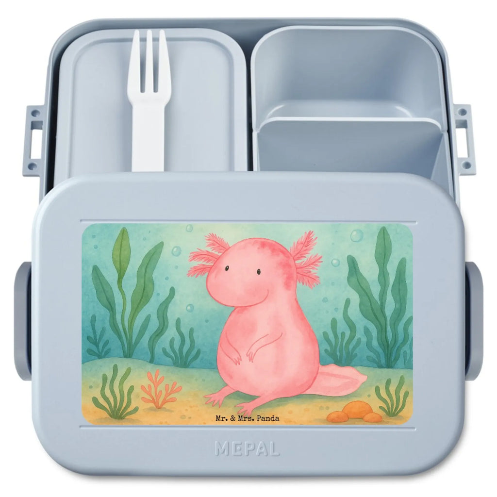 MEPAL Bentobox Axolotl Niedlich Design Bentobox, Lunchbox, Brotdose, Axolotl, Molch, fröhlich, vergnügt, zufrieden, Weisheit, Lebensweisheit, Liebe, Axolot, Lebensstil, Freundin