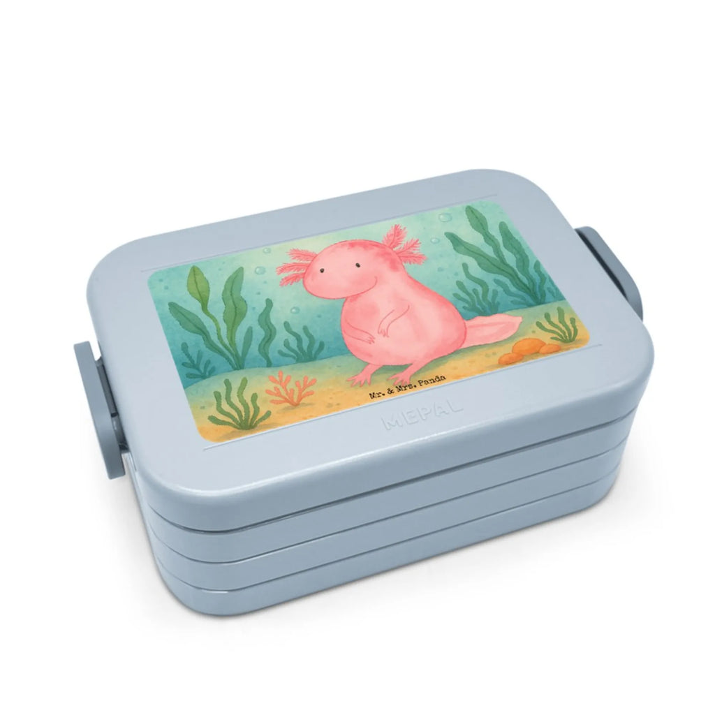 MEPAL Bentobox Axolotl Niedlich Design Bentobox, Lunchbox, Brotdose, Axolotl, Molch, fröhlich, vergnügt, zufrieden, Weisheit, Lebensweisheit, Liebe, Axolot, Lebensstil, Freundin