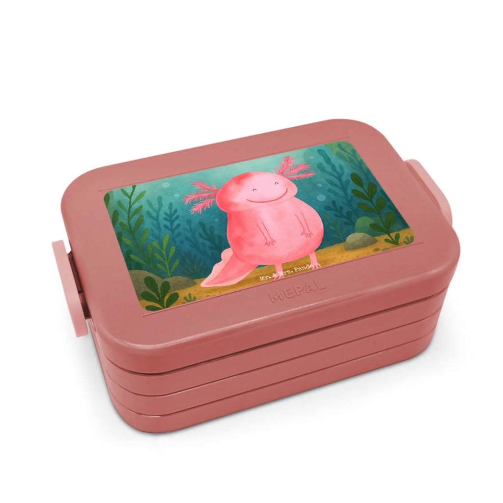 MEPAL Bentobox Axolotl Glücklich Design Lunchbox, Brotdose, Bentobox, Axolotl, Molch, Lurch, Motivation, Lurche, Schwanzlurch, gute Laune, Axolot