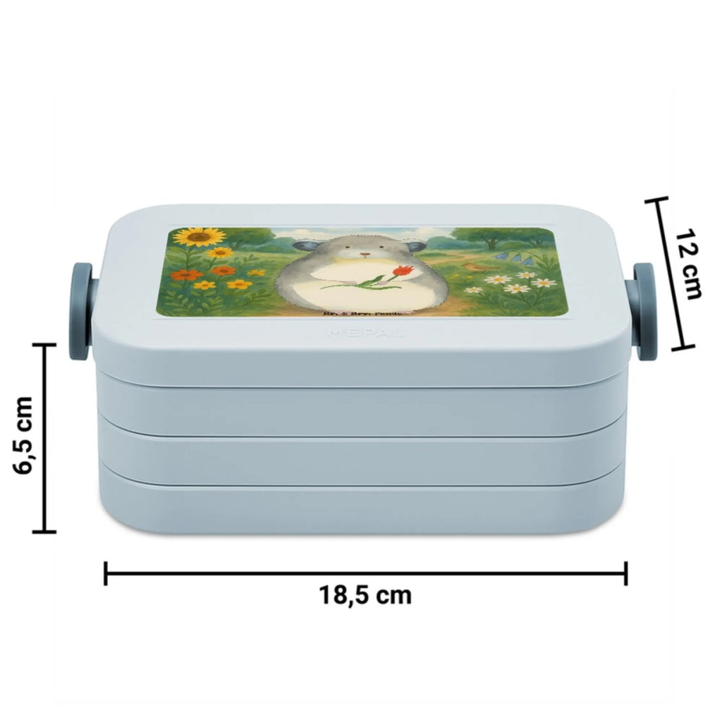 MEPAL Bentobox Chinchilla Blume Design Bentobox, Lunchbox, Brotdose, Tiermotive, Gute Laune, lustige Sprüche, Tiere, Liebeskummer, Chinchillas, Depressionen, Glücklichsein, Kummer, Büroalltag, Chaos, Chinchilla, traurig sein, Büro