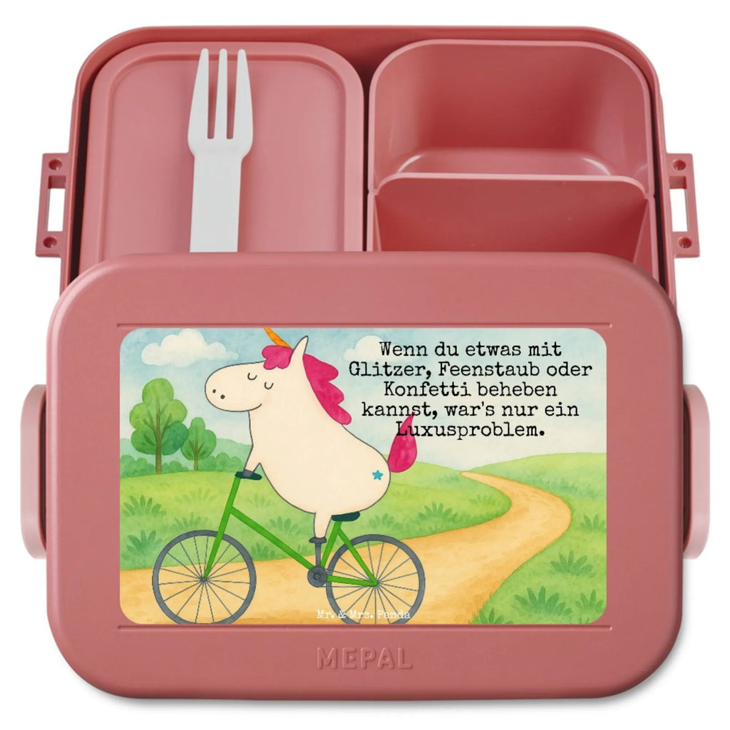 MEPAL Bentobox Einhorn Radfahrer Design Lunchbox, Bentobox, Brotdose, Einhorn, Einhörner, Einhorn Deko, Unicorn, Radfahrer, Kummer, Rad, Bike, Luxusproblem, Konfetti, Feenstaub, Radfahren, Liebeskummer