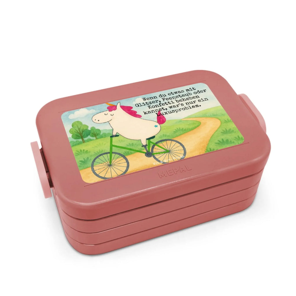 MEPAL Bentobox Einhorn Radfahrer Design Lunchbox, Bentobox, Brotdose, Einhorn, Einhörner, Einhorn Deko, Unicorn, Radfahrer, Kummer, Rad, Bike, Luxusproblem, Konfetti, Feenstaub, Radfahren, Liebeskummer