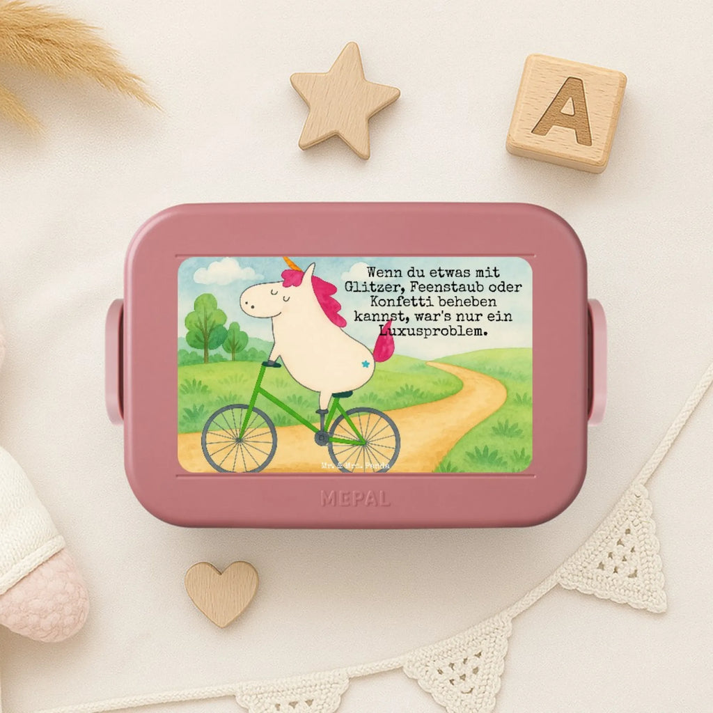 MEPAL Bentobox Einhorn Radfahrer Design Lunchbox, Bentobox, Brotdose, Einhorn, Einhörner, Einhorn Deko, Unicorn, Radfahrer, Kummer, Rad, Bike, Luxusproblem, Konfetti, Feenstaub, Radfahren, Liebeskummer