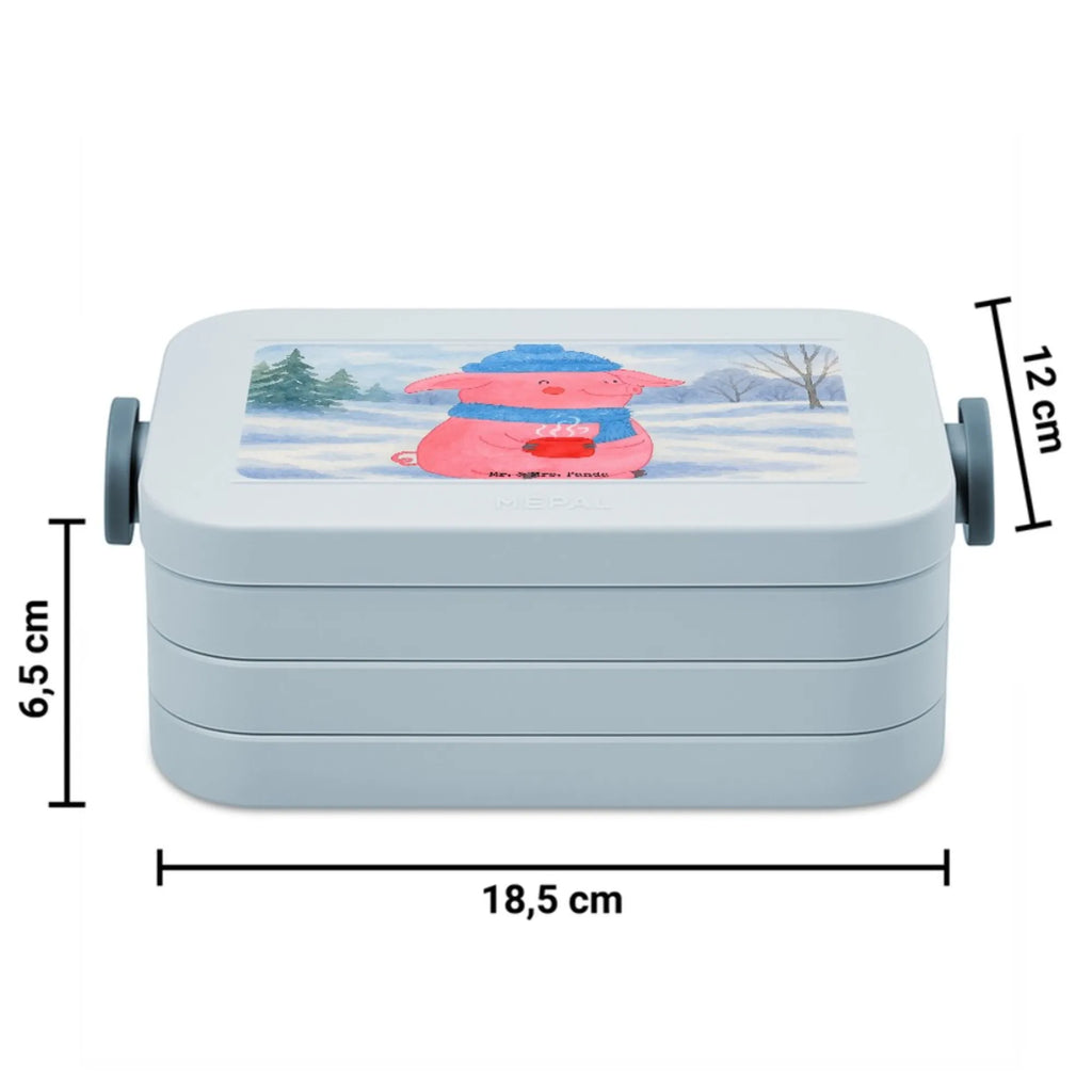 MEPAL Bentobox Schweinchen Glühwein Design Bentobox, Lunchbox, Brotdose, Winter, Weihnachten, Weihnachtsdeko, Nikolaus, Advent, Heiligabend, Wintermotiv, Betrunken, Glühwein, Weihnachtsmarkt, Spruch