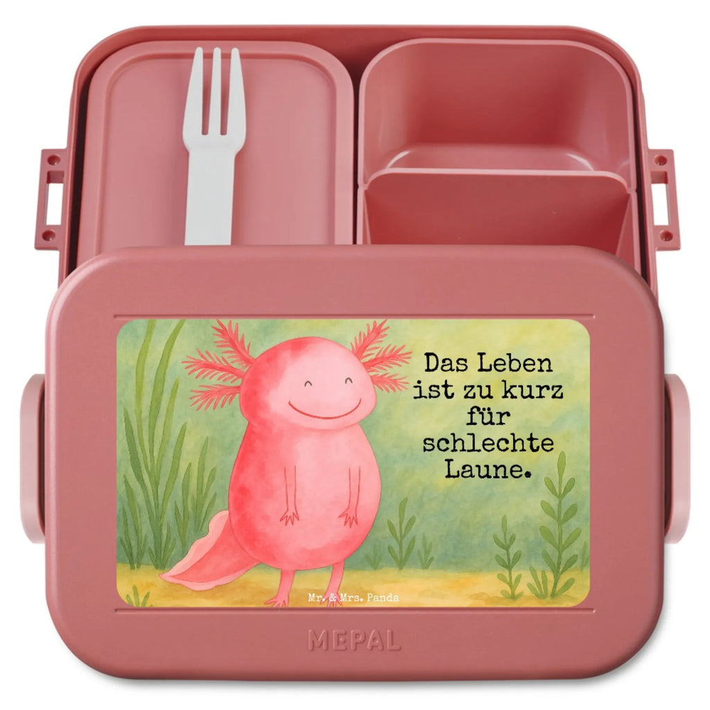 MEPAL Bentobox Axolotl Glücklich Design Lunchbox, Brotdose, Bentobox, Axolotl, Molch, Lurch, Motivation, Lurche, Schwanzlurch, gute Laune, Axolot
