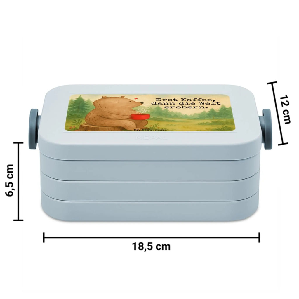 MEPAL Bentobox Bär Kaffee Design Lunchbox, Bentobox, Brotdose, Bär, Teddy, Teddybär, Motivation, Morgenroutine, Bären, guten Morgen, Welt retten, Kaffee, Coffee, Welt erobern