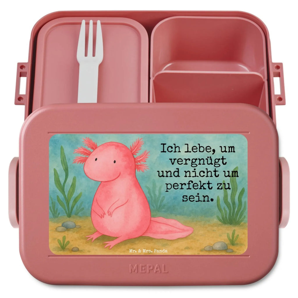 MEPAL Bentobox Axolotl Niedlich Design Bentobox, Lunchbox, Brotdose, Axolotl, Molch, fröhlich, vergnügt, zufrieden, Weisheit, Lebensweisheit, Liebe, Axolot, Lebensstil, Freundin