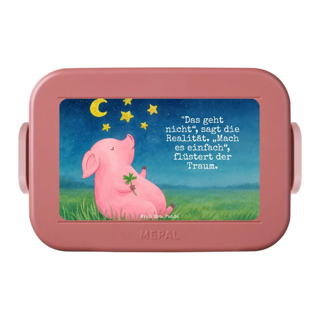 MEPAL Bentobox Schwein Glück Design Bentobox, Brotdose, Lunchbox, Tiermotive, Gute Laune, lustige Sprüche, Tiere, Schwein, Schweinchen, Träume, Glücksbringer, Glücksschwein. Glück, Sterne, Motivation, Sernchen, Ziele